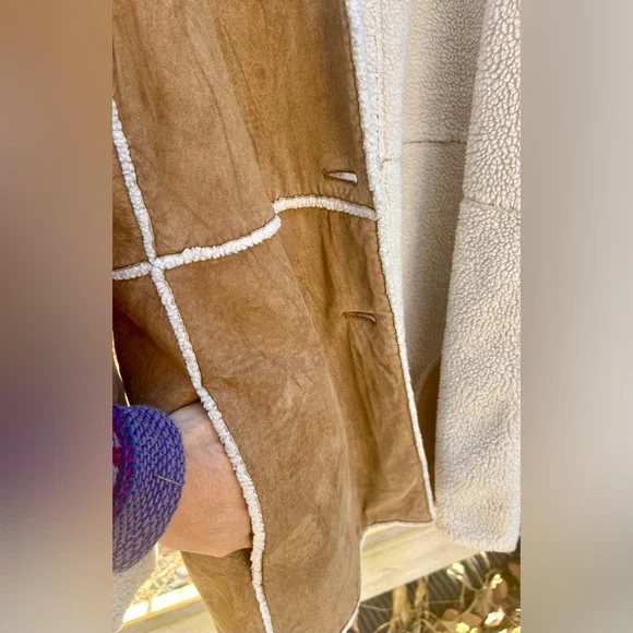 Vintage Suede faux fur lined coat - Picture 4 of 8